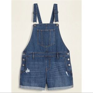 Old Navy Distressed Denim Overalls
